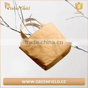 Professional Manufacture OEM Design Washable Kraft Paper Bag Handbag Style Paper Bag thumbnail-3