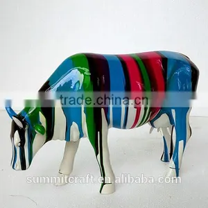 Garden Fiberglass Horse Resin Life Size Cow Statue thumbnail-2