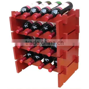 Multiple Red Wood Wine Rack,wood Display Rack thumbnail-2