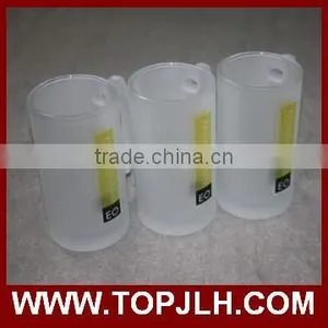 Transparent and Frosted Big Glass Beer Mugs With Handle thumbnail-2