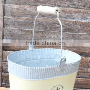 High Quality Popular Special White Outdoor Decoration Small Metal Planter Oval Iron Flower Pot for Home thumbnail-4