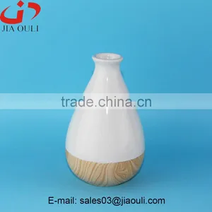 White Glazed With Wooden Bottom Chinese Ceramic Vase for Decoration thumbnail-5