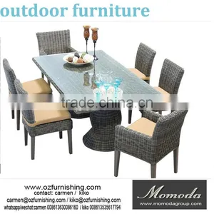 MMD881 Luxury Durable Easy Cleaning Rattan Wicker Patio Cube Dining Set Chair and Table Outdoor Restaurant Furniture thumbnail-1