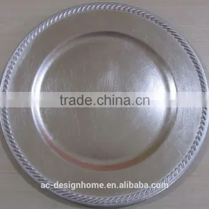 SILVER FOIL PP PLASTIC CHARGER PLATE thumbnail-1