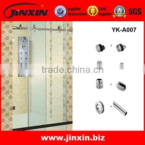 Interior Frameless Sliding Bathroom Glass Shower Entry Doors Closer thumbnail-1