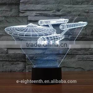 2017 New 3D Illusion Night Light 7 Color Change LED Desk Table Lamp Toys thumbnail-3