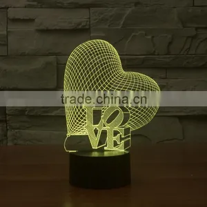 2016 Lovely Fashionable Popular Colorful Acrylic 3D Led Night Light for Girlfriend's Gift thumbnail-2