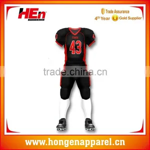 Hongen Apparel Customized 100% Polyester Mesh Wicking Material American Football Jersey thumbnail-1