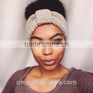 Handmade Crochet Ponytail Beanie Handband Hat thumbnail-1
