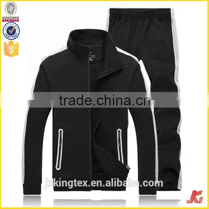 2018 Spring/Autumn Mens Fashion Hoodie Sleeve Contrast Two Pocket Cotton Gym Plain Long Sleeve Full Face Zip Hoodie Set thumbnail-1