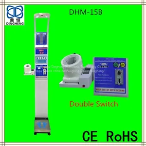 DHM-15B Ультразвуковой монетный весы с измерением роста и веса с индексом массы тела . Аппарат для измерения артериального давления с функцией печати. thumbnail-2