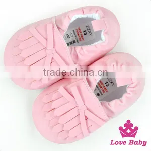Solid Pink Color Newborn Baby Shoes Girl Fancy Baby Girls Prewalker Shoes Wholesale Kids Shoes Baby Moccasins thumbnail-1
