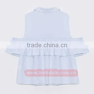Custom Ladies White Blouses/ Fashion Blouses Design/ Custom Blouse Garment Supplier thumbnail-4