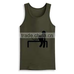 Latest Top Design Wholesale Silk Screen Funny Printed Bulk Open Side Tank Top thumbnail-2