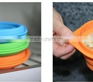 OEM, Many Colors,Silicone Baby Suction Bowls With Lid,kids Silicone Bowl thumbnail-1