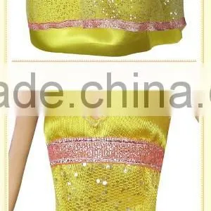 Yellow Glitter Mesh Doll Dress thumbnail-1
