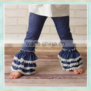 Wholesale Icing Pants Persnickety Remake Lace Ruffle Denim Pants Baby Frock Design Pictures thumbnail-1