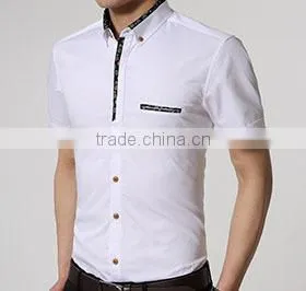 Slim Fit Plain White Men100% Cotton Shirts thumbnail-1