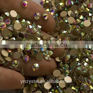 Professional Crystal Factory Hotsale Flatback Crystal AB Glue on Rhinestone for Shoes thumbnail-2