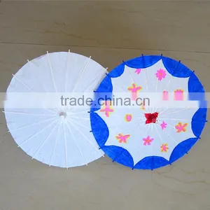Asian Style Elegant Mini Handcrafted Wooden White Paper Umbrella thumbnail-2