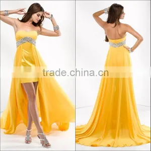Hot Selling Yellow Prom Dress Quinceanera Dresses With Detachable Skirt thumbnail-1