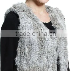 YR584 Beautiful Tassel Genuine Rabbit Fur Vest Women Top Quality 2015 thumbnail-1