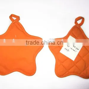 Orange Star Shape Pot Mitt Solid Color Cotton Potholder thumbnail-1