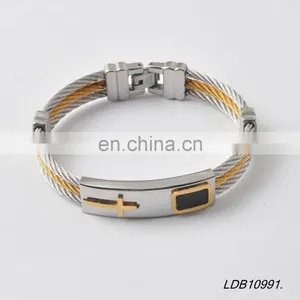 Cross Magnet With Gold And Silver Plating Bracelate thumbnail-2