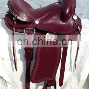WESTERN HORSE LEATHER SADDLE. thumbnail-1