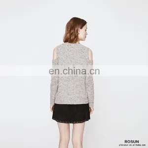 Women Newest Design Long Sleeve Pullover Off Shoulder Knitted Wear thumbnail-4