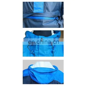 Customized Logo Blue Pvc 100% Waterproof Raincoat Rain Poncho thumbnail-3