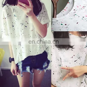 Women Girl Loose Cotton Casual Blouse Shirt Tops Fashion Summer T-shirt thumbnail-1