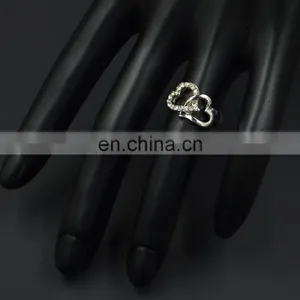 MCR-0008 In Stock Fashion Wedding Wholesale Latest Double Heart Design Ring for Girls thumbnail-1