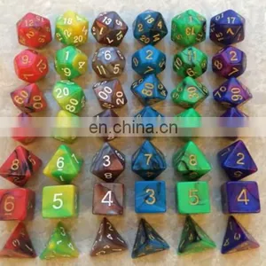 High Quality Multi-Sided Dice New 7pc/lot Dice Set With Marble Effect d4 d6 d8 D10 D10 D12 D20 DUNGEON and DRAGONS Rpg Dice Game thumbnail-5