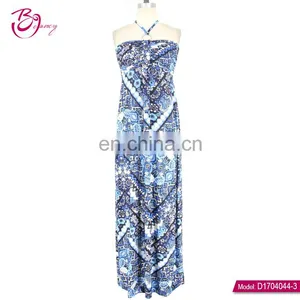 Polyester Bandeau Style High Quality One Piece Lady Frock Dress thumbnail-1