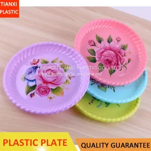 TX006 PLASTIC COLORFUL CAKE PLATE FOOD TRAY SNACK PLATE thumbnail-1