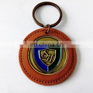 Custom Leather Keychain Zinc Alloy Material Leather Sealed Edge Keychain thumbnail-1