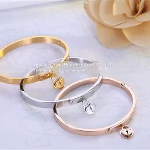 Gold Rose Gold Silver Vacuum PVD Plating 316L Stainless Steel Bracelets Bangles For Men Womens thumbnail-4