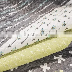 Luxury Vintage Plaid Floral Patchwork Bedsure Queen/King/Custom Size3-Piece Quilt Set Coverlet thumbnail-5