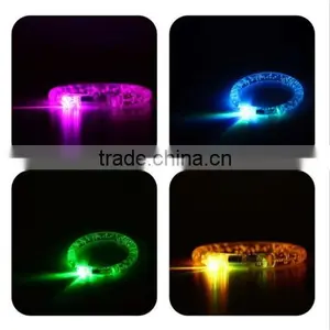 LED Light Up Flashing Bracelet Bangle Acrylic Wristband Glow Blinking Party Club thumbnail-2
