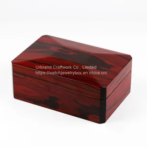 Custom Solid Wood Jewelry Box Pasted With Natural Wood Skin High Gloss Piano Lacquer Wooden Gift Packaging Box thumbnail-1