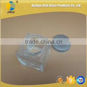 100ml Clear Square Face Cream Glass Jars Wholesale thumbnail-4