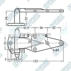 09101 Hinge for Refrigerated Van or Cold Storage Fridge Door Hinge Quality Choice thumbnail-2