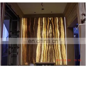 Backlit /Back Lighting Honey Yellow Wood Vein Onyx Slab thumbnail-1