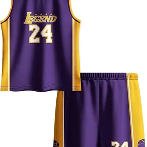Kids Basketball Jerseys Classic Mesh Sleeveless Shirt for Boys Training Athletic thumbnail-2