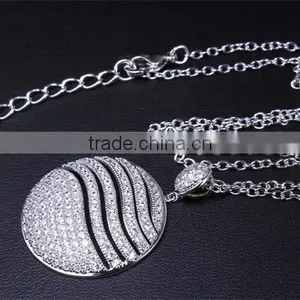 Cubic Zirconia Deluxe Classic Look Round Pendant Women Set Jewelry Wholesale thumbnail-5