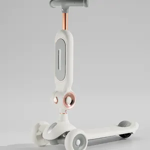 Foldable Soft Rubber Handlebars, Seats, Lighting, Music, Aluminum Pole, Lightweight Indoor Sliding Bike, New Children's Scooter（Wechat:13510231336） thumbnail-2