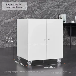 Commercial Rolling Printer Cabinet , Secure Metal Storage Cart With Door & Adjustable Shelf, Heavy Load Capacity thumbnail-4