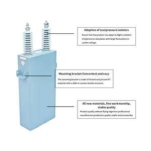 Dry Type High Voltage Capacitor 635V 40kvar With Overpressure Disconnector for Power Factor Correction thumbnail-4