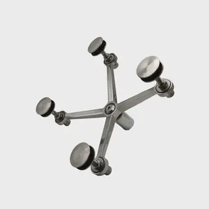 Factory Direct SS316 4 Way Arm Spider Bracket for Glass Curtain Wall 150mm Satin Finish Heavy Duty thumbnail-4